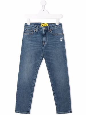 Off-White Kids mid-rise straight jeans - Blue