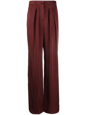 Rochas satin palazzo trousers - Red