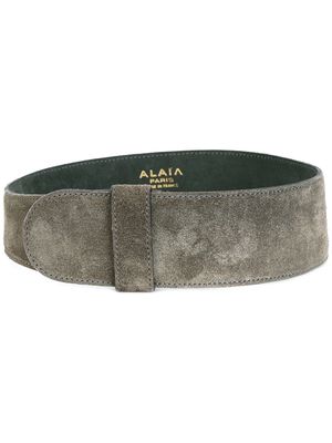 Alaïa Pre-Owned 1990s wide suede belt - Grey