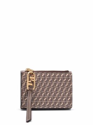 Fendi monogram-pattern zip-fastening purse - Brown