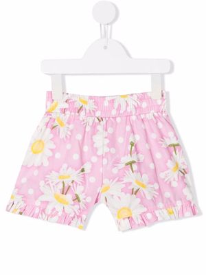 Monnalisa floral-print cotton shorts - Pink