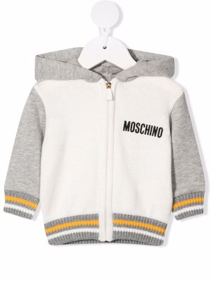 Moschino Kids teddy bear-motif cotton hoodie - White