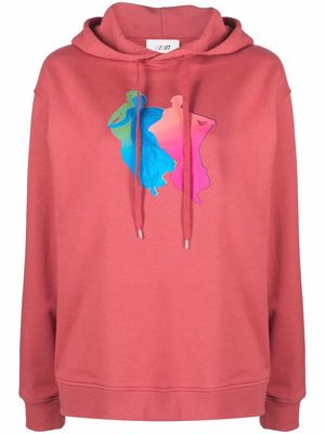Kirin graphic-print hoodie - Pink