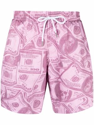 Philipp Plein dollar-print swimming shorts - Pink