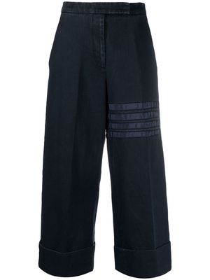Thom Browne 4-Bar stripe cropped trousers - Blue