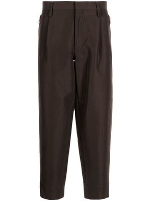 Kolor cropped tapered-leg trousers - Brown