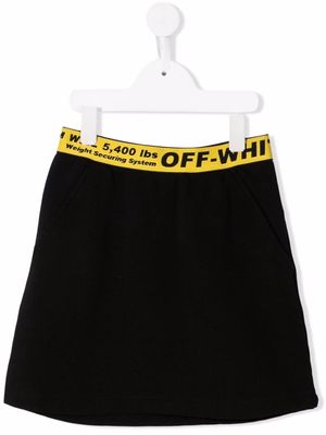 Off-White Kids logo waistband mini skirt - Black