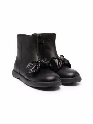 Camper Kids bow-detail ankle leather boots - Black