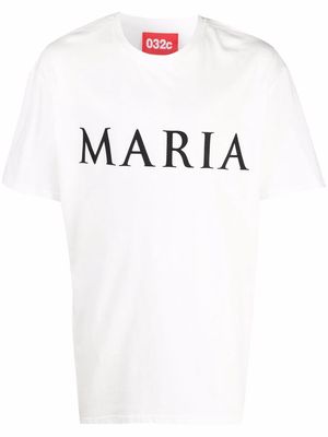 032c Maria slogan-print organic cotton T-shirt - Neutrals