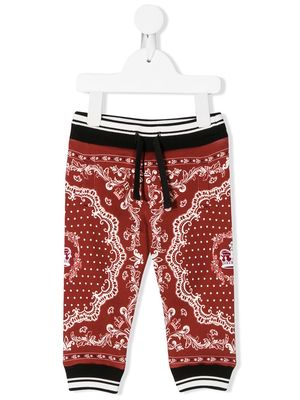 Dolce & Gabbana Kids bandana print track pants - Red