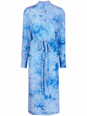 Proenza Schouler White Label tie-dye silk shirtdress - Blue