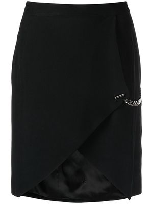 John Richmond chain-link detail asymmetric-hem skirt - Black