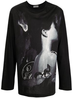 Yohji Yamamoto art print T-shirt - Black