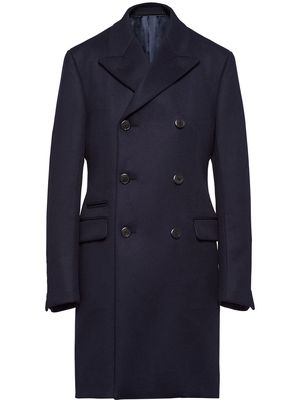 Prada double-breasted cashmere coat - Blue