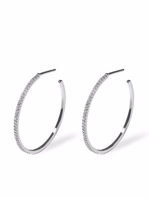 AS29 18kt white gold Essential diamond hoop earrings - Silver
