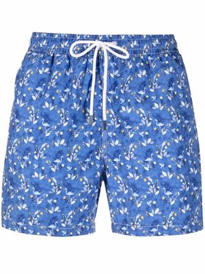 Fedeli floral-print swim shorts - Blue