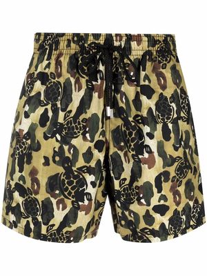 Palm Angels x Vilebrequin camouflage-print swim shorts - Green