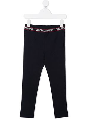 Dolce & Gabbana Kids logo waistband trousers - Black