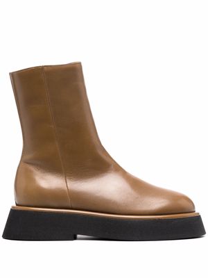 Wandler zip-up leather boots - Brown