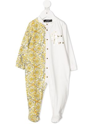 Versace Kids Barocco-print pajamas - Yellow