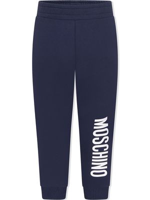 Moschino Kids logo-print track pants - Blue