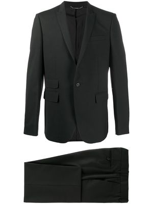 Les Hommes multi-pocket single-breasted suit - Black