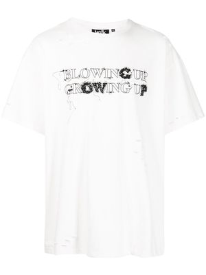 Haculla Blowing Up Growing Up stretch-cotton T-shirt - White