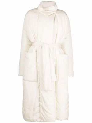 Lemaire oversize quilted wrap coat - White