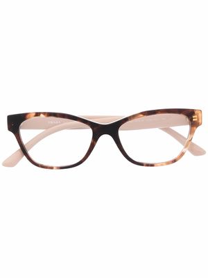 Prada Eyewear cat eye-frame two-tone glasses - Brown