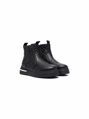 LIU JO logo embossed ankle boots - Black