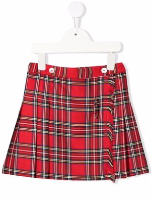 Siola check pleat mini skirt - Red