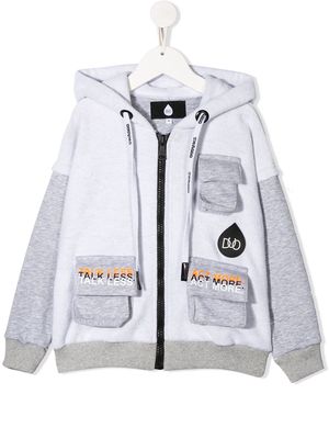 DUOltd panelled zip hoodie - Grey