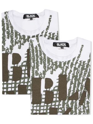 Black Comme Des Garçons graphic print cotton T-shirt - White