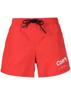 Marcelo Burlon County of Milan logo print swimming shorts - Red