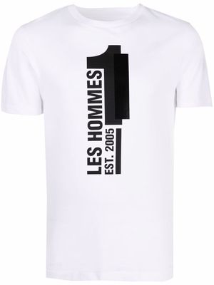 Les Hommes logo-print cotton T-shirt - White