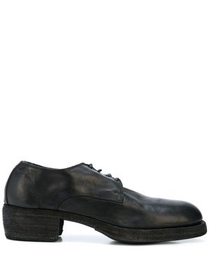 Guidi round toe lace up derby shoes - Black
