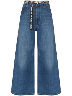 Stella McCartney wide-leg logo belted jeans - Blue