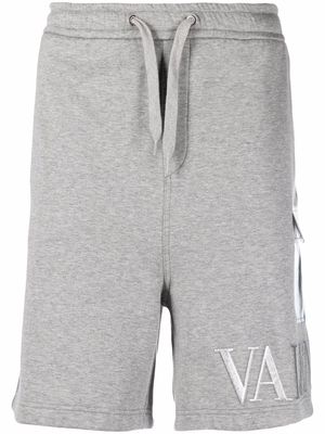 Valentino logo-embossed track shorts - Grey
