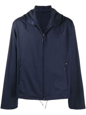 Y-3 hooded zip-up track jacket - Blue