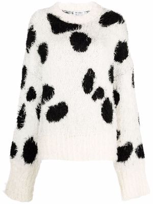 The Attico cow-print knitted jumper - White