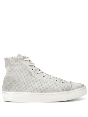 Koio Court perforated distressed-effect sneakers - White