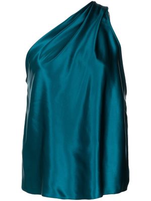 Michelle Mason draped one-shoulder blouse - Blue