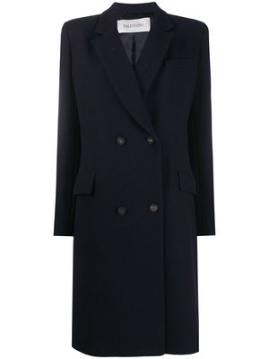 Valentino peak-lapel double-breasted coat - Blue
