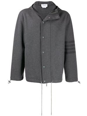 Thom Browne tonal 4-Bar hooded jacket - Grey