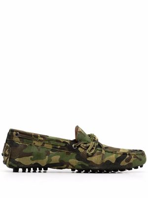 Scarosso James camouflage-print loafers - Green