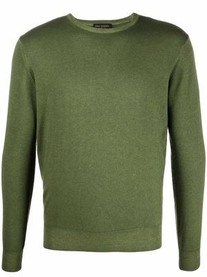 Dell'oglio fine-knit ribbed-trim jumper - Green