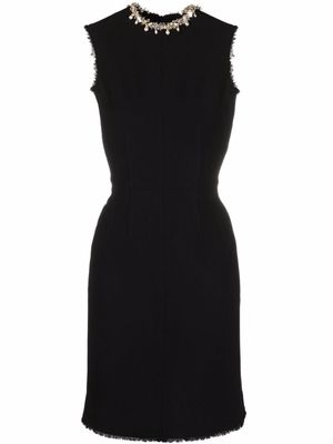 LANVIN embroidered fitted shift dress - Black