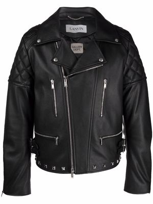LANVIN x Gallery Dept. logo-patch biker jacket - Black