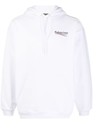Balenciaga logo print hoodie - White