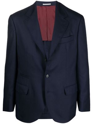Brunello Cucinelli cashmere single-breasted blazer - Blue
